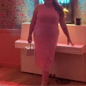 AFRM tank top pink stripe size 2x like new